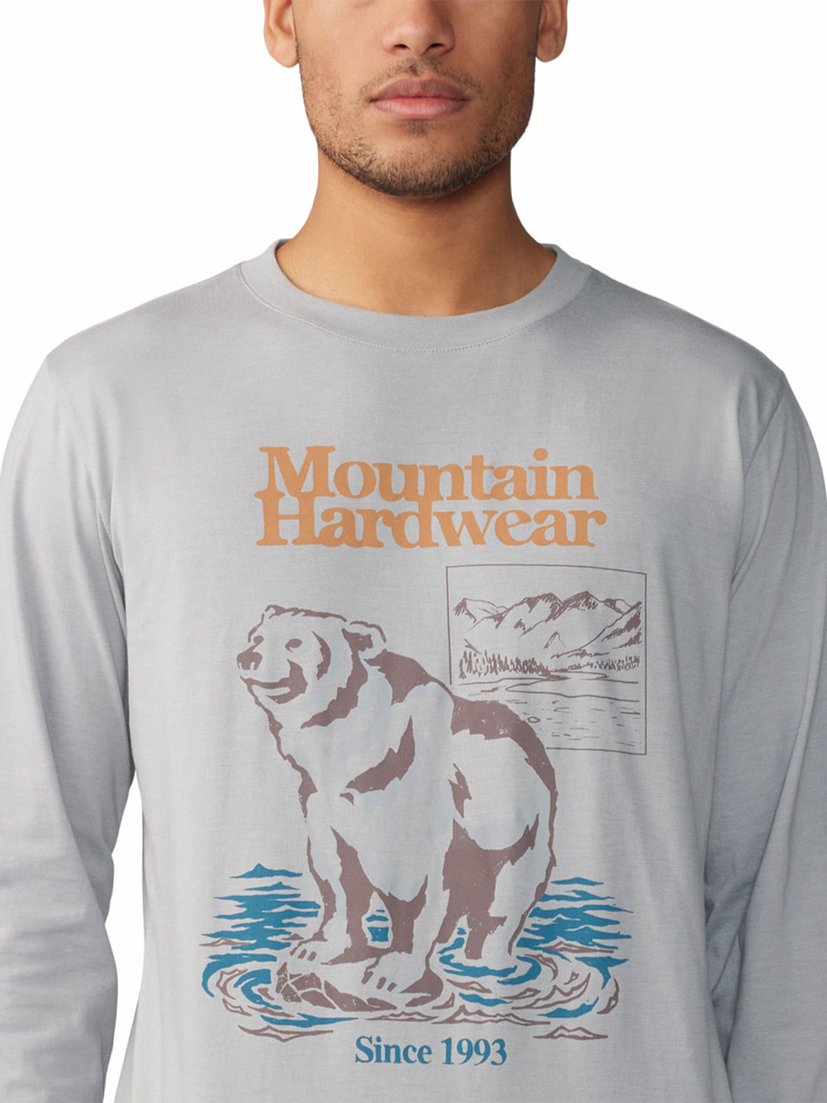 Polera Manga Larga Hombre River Bear¿ Gris