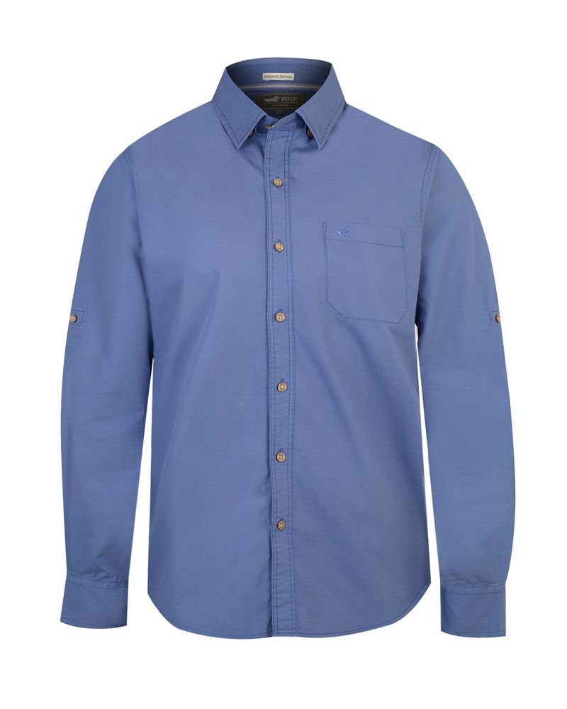 Camisa-Algodon-Organico-Hombre-Galiton-Azul-Rockford