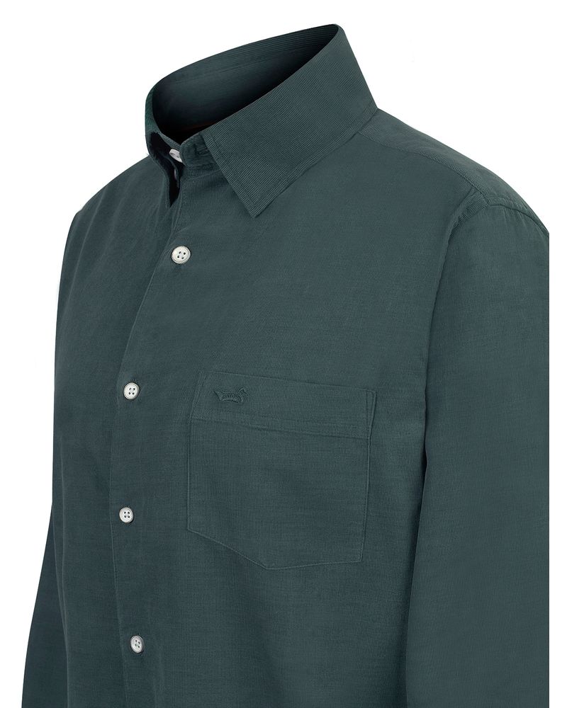 Camisa-Algodon-Organico-Hombre-Corduroy-Verde-Rockford