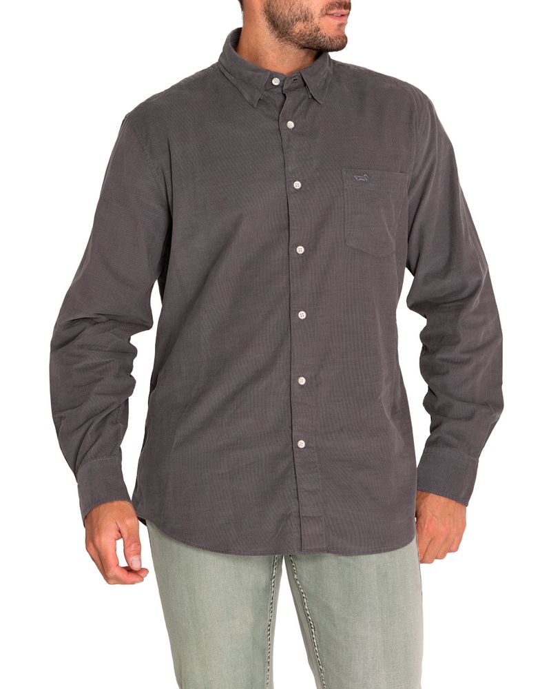 Camisa-Algodon-Organico-Hombre-Corduroy-Gris-Rockford