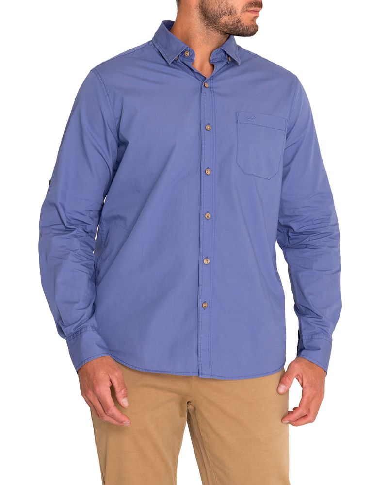 Camisa-Algodon-Organico-Hombre-Galiton-Azul-Rockford