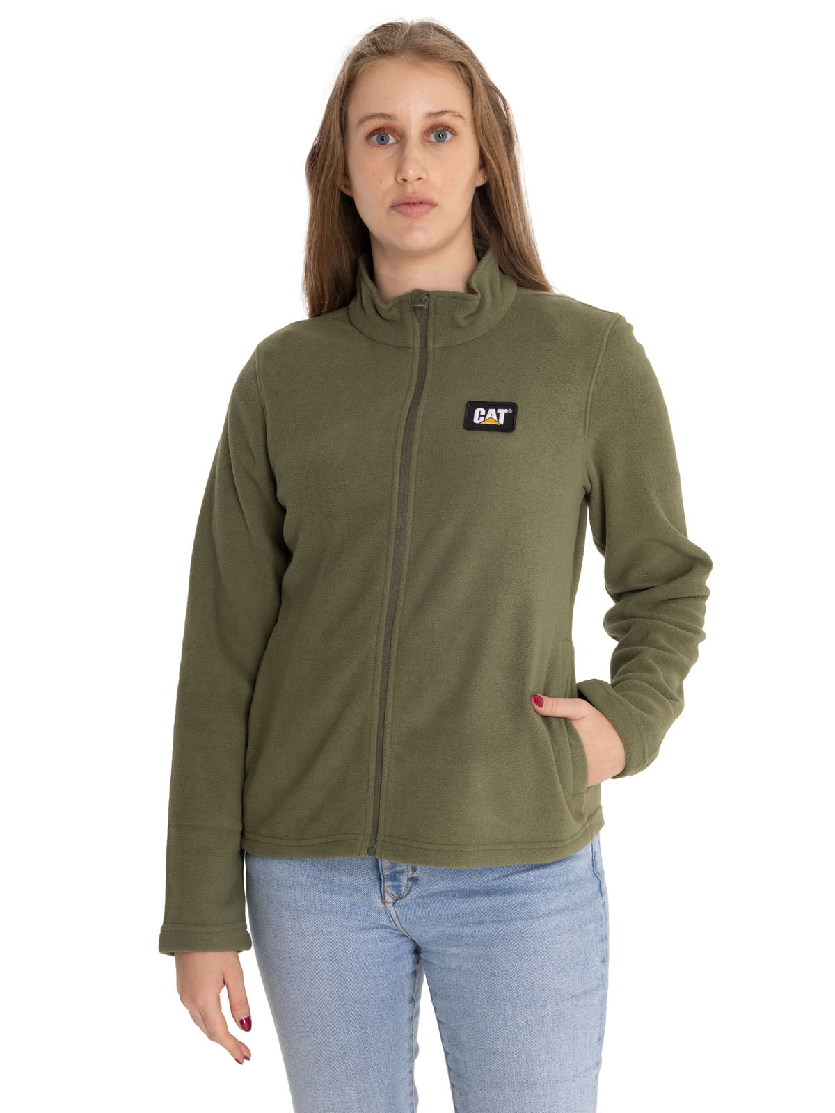 Polar Casual Mujer Women'S Microfleece Full Zip Gris Cat-Cat Chile