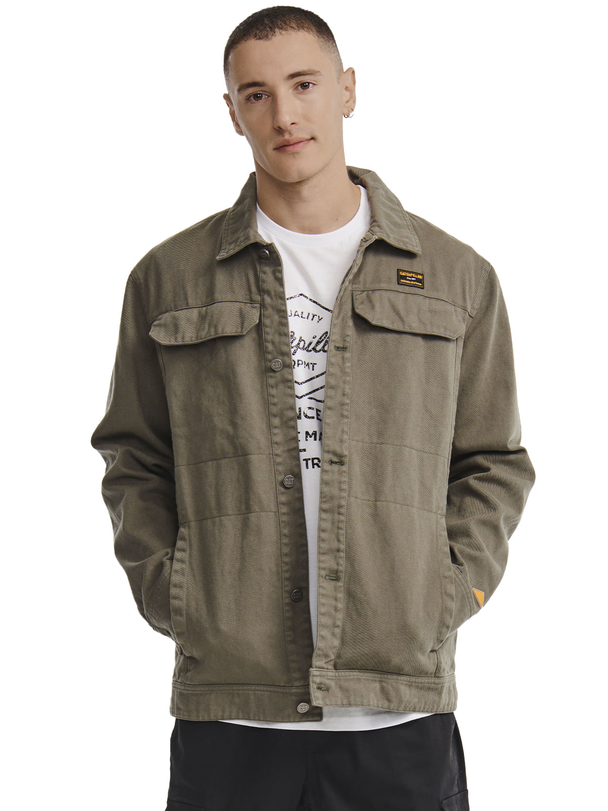 Chaqueta Casual Unisex HERITAGE UNIFORM TWILL SHIRT JACKET VERDE CAT