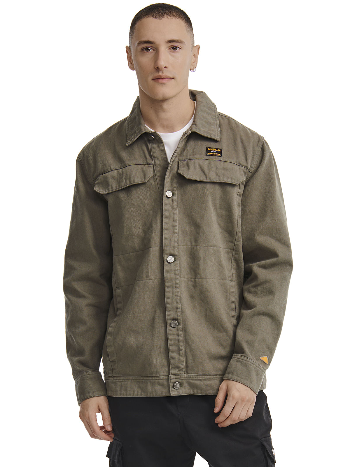 Chaqueta Casual Unisex HERITAGE UNIFORM TWILL SHIRT JACKET VERDE CAT