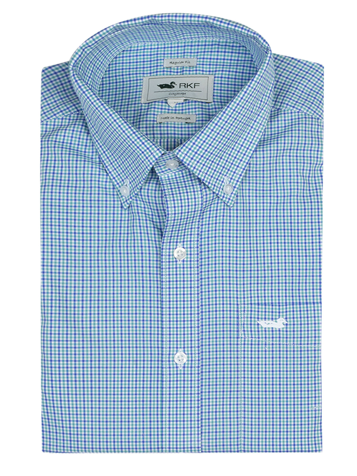 Camisa EasyIron Hombre Cuello Button-Down Azul Rockford