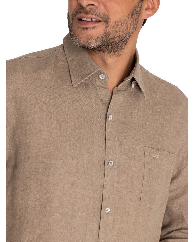 Camisa-Lino-Hombre-Linen-Beige-Crudo-Rockford