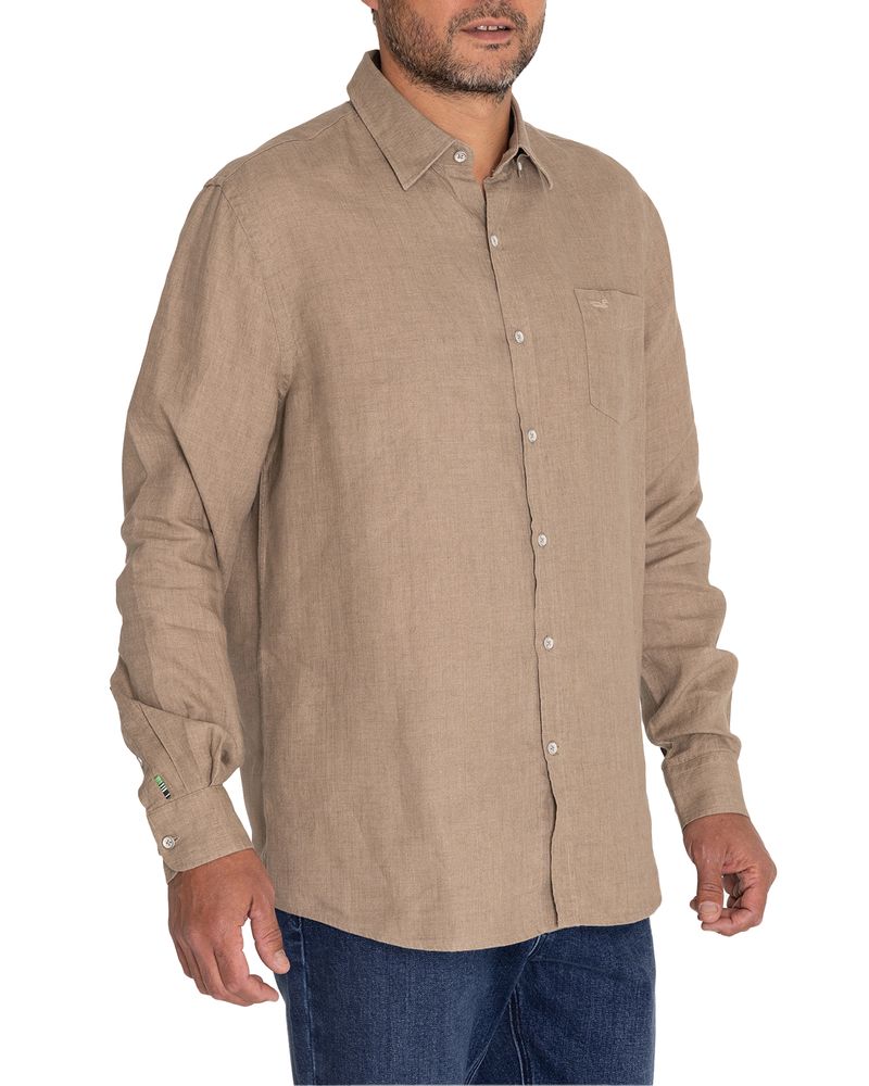 Camisa-Lino-Hombre-Linen-Beige-Crudo-Rockford