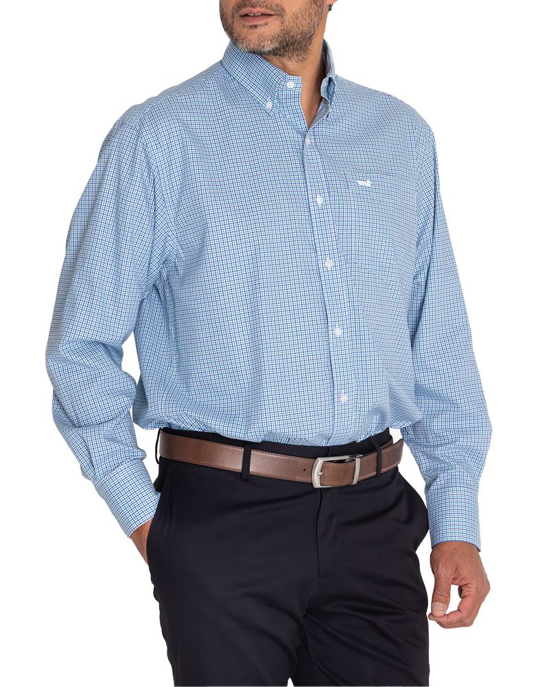 Camisa-EasyIron-Hombre-Cuello-Button-Down-Azul-Rockford