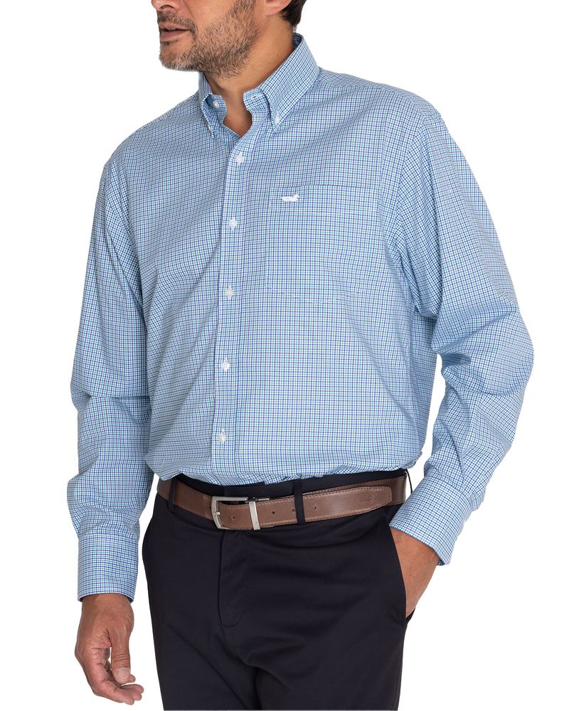 Camisa-EasyIron-Hombre-Cuello-Button-Down-Azul-Rockford