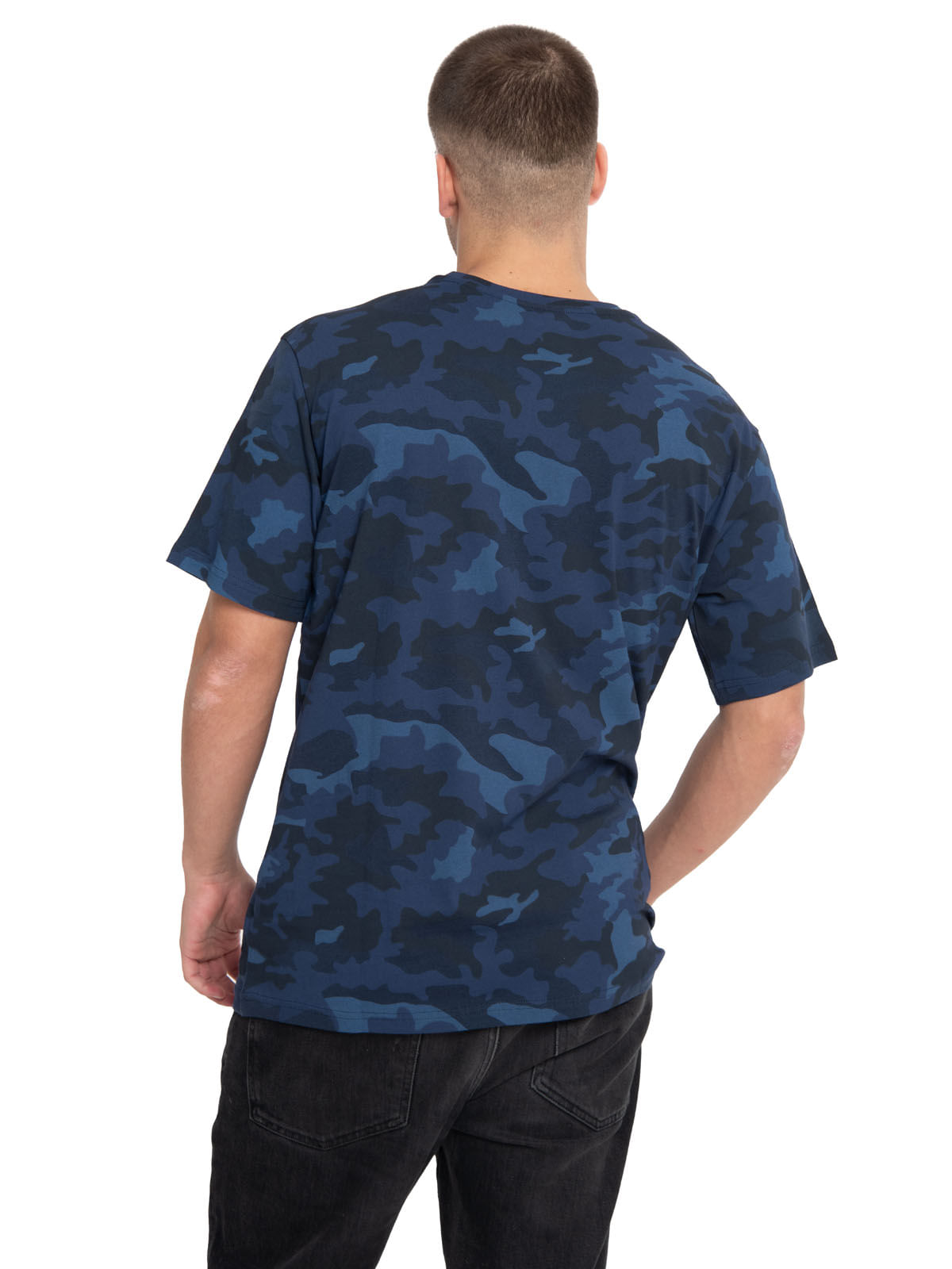 Polera Manga corta Casual Unisex ORIGINAL FIT CATERPILLAR LOGO TEE AZUL CAT
