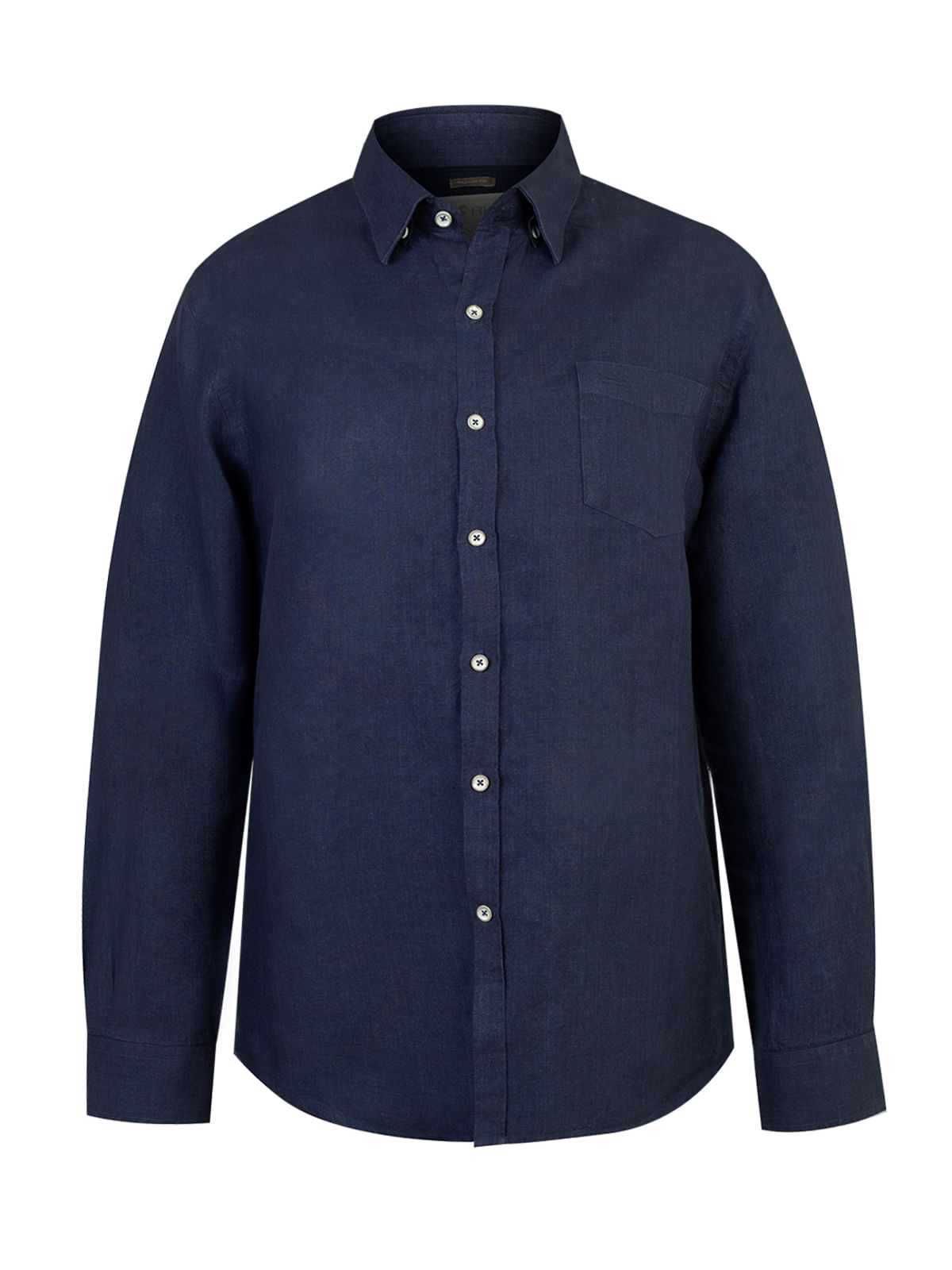 Camisa Lino Hombre Linen Azul Rockford