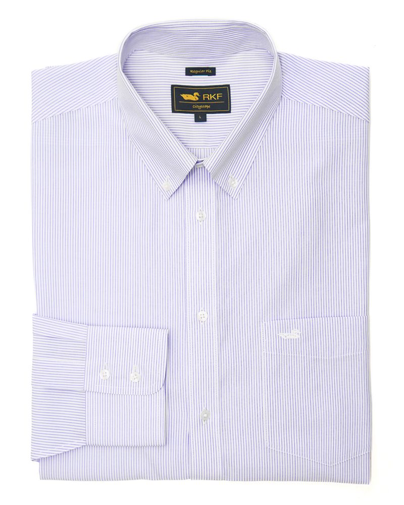 Camisa-Libre-De-Arrugas-Hombre-WF-Cuello-Button-Down-Azul-Rockford