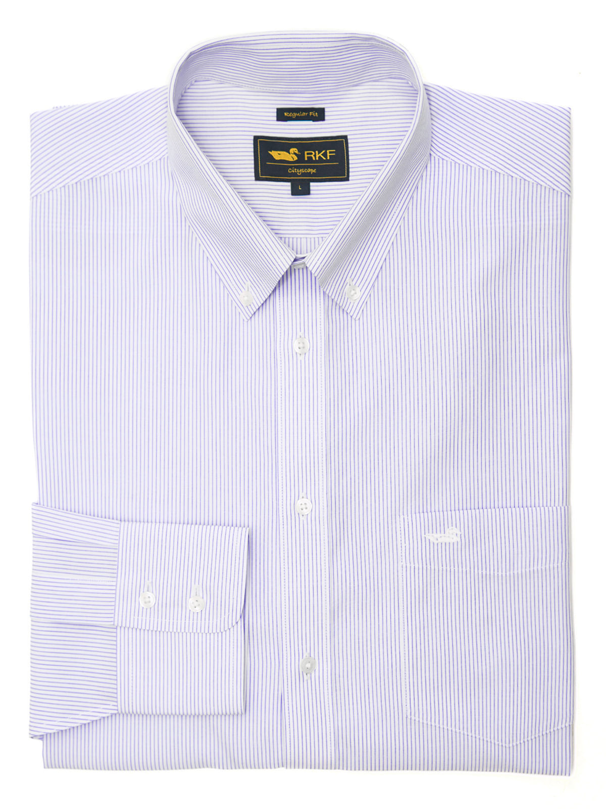 Camisa Libre De Arrugas Hombre WF Cuello Button-Down Azul Rockford