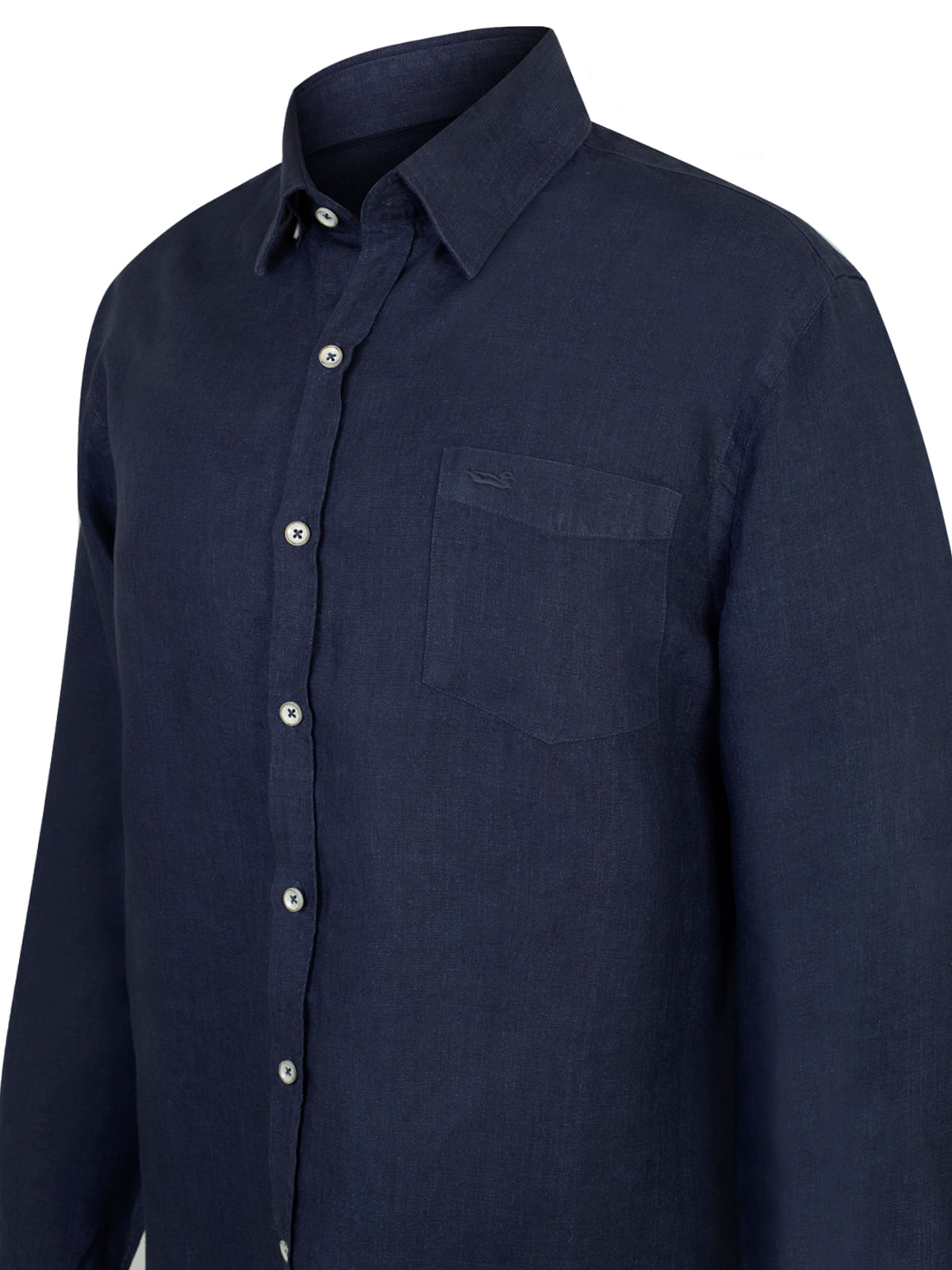 Camisa Lino Hombre Linen Azul Rockford