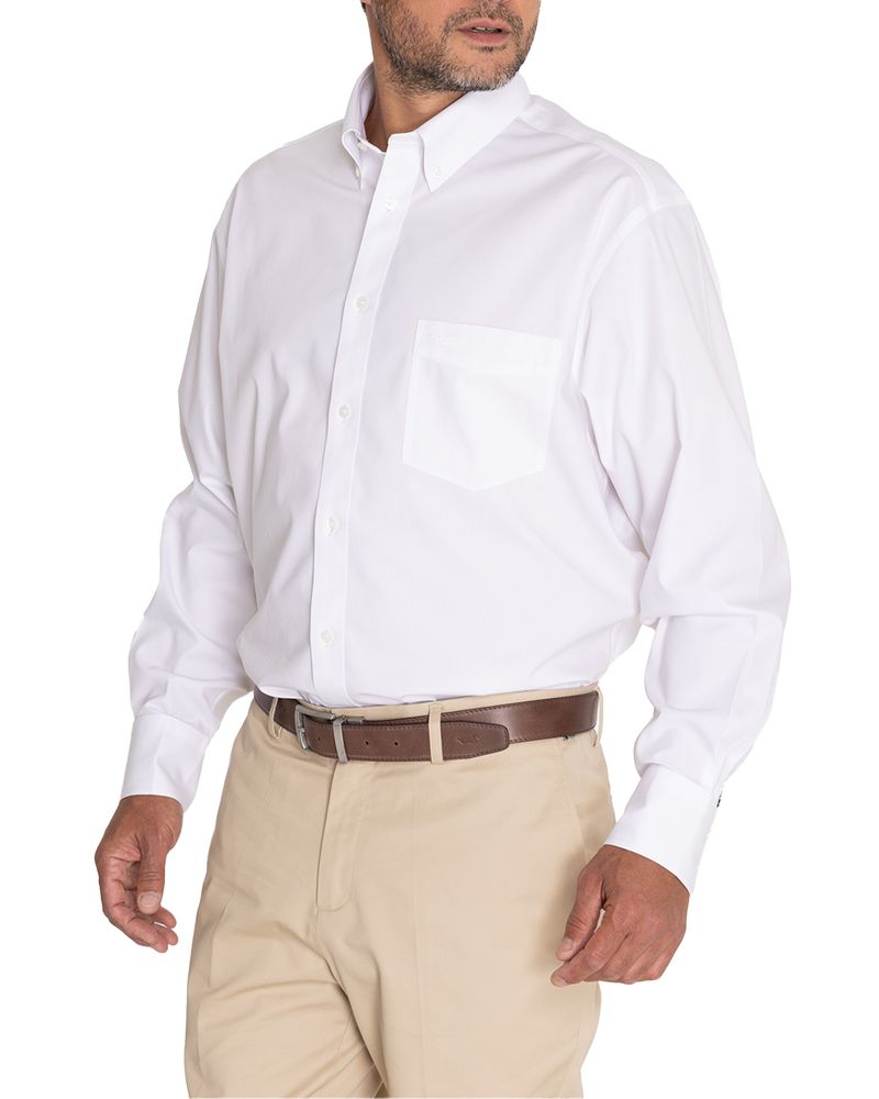 Camisa-Libre-De-Arrugas-Hombre-Wor-Cuello-Button-Down-Blanco-Rockford