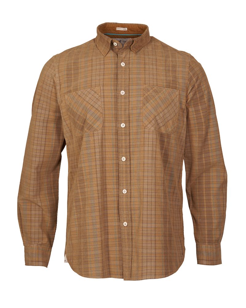 Camisa-Algodon-Organico-Hombre-Tartancord-Beige-Crudo-Rockford