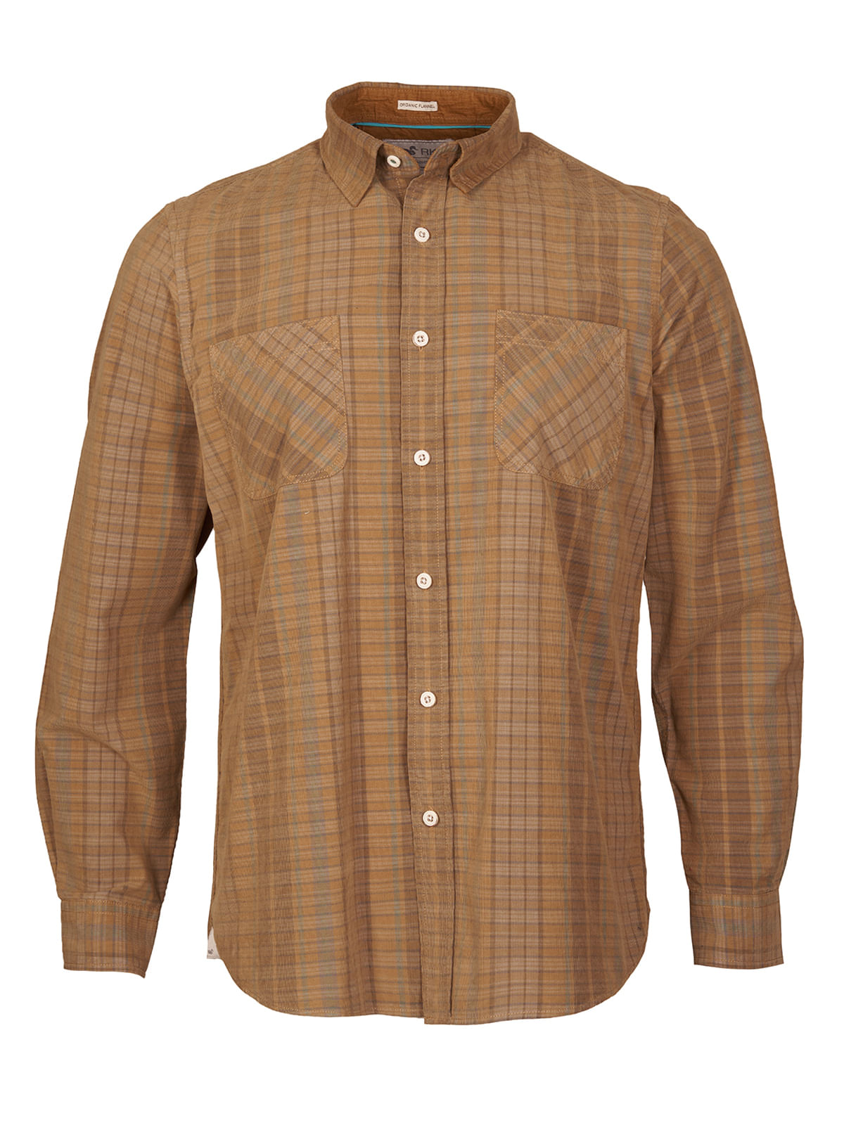 Camisa Algodón Orgánico Hombre Tartancord Beige/Crudo Rockford