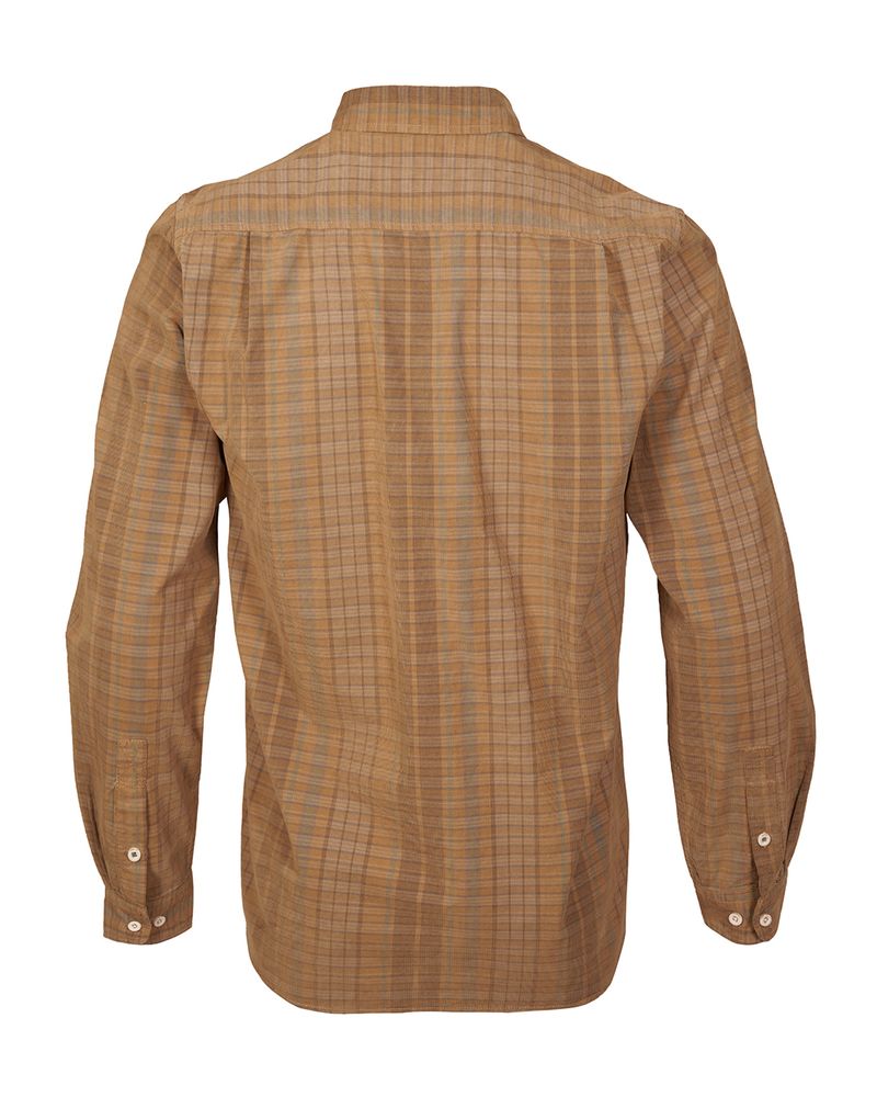 Camisa-Algodon-Organico-Hombre-Tartancord-Beige-Crudo-Rockford