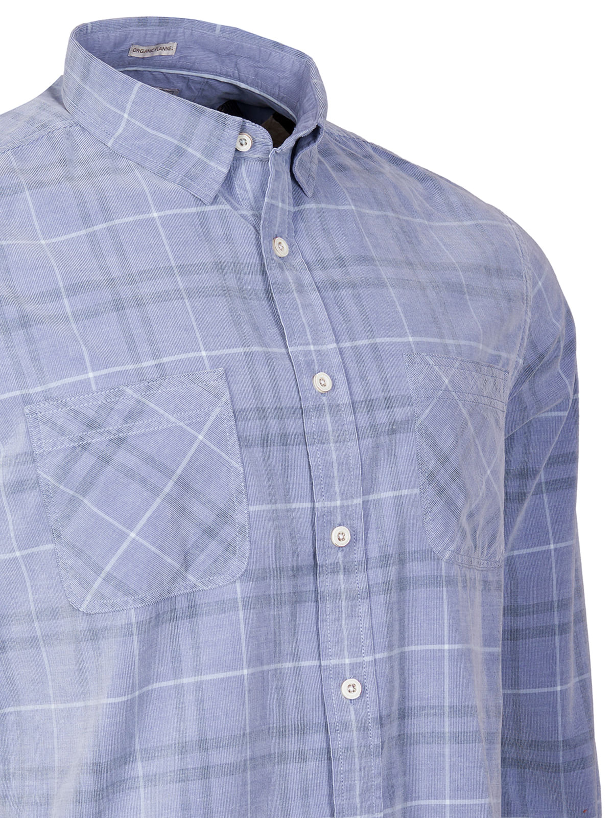 Camisa Algodón Orgánico Hombre Tartancord Azul Rockford