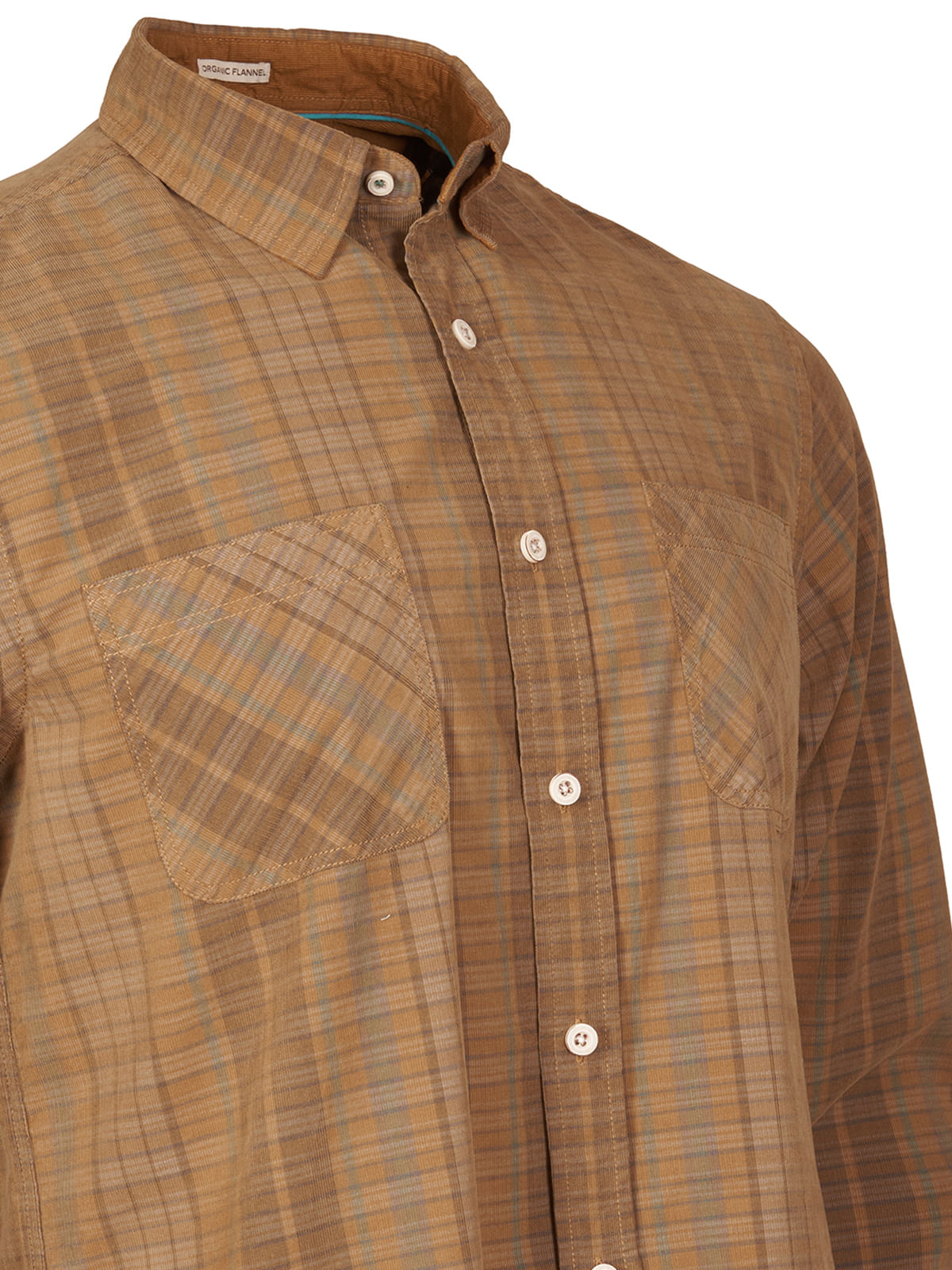 Camisa Algodón Orgánico Hombre Tartancord Beige/Crudo Rockford