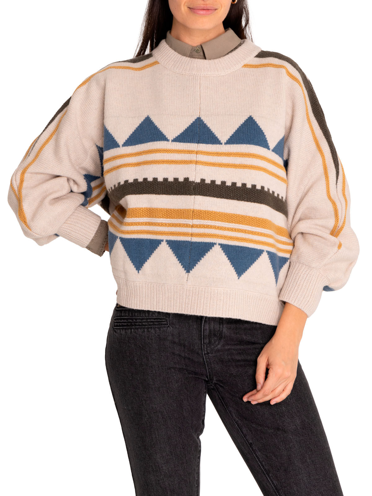 Sweater Lana Mujer Carmin Mostaza Rockford
