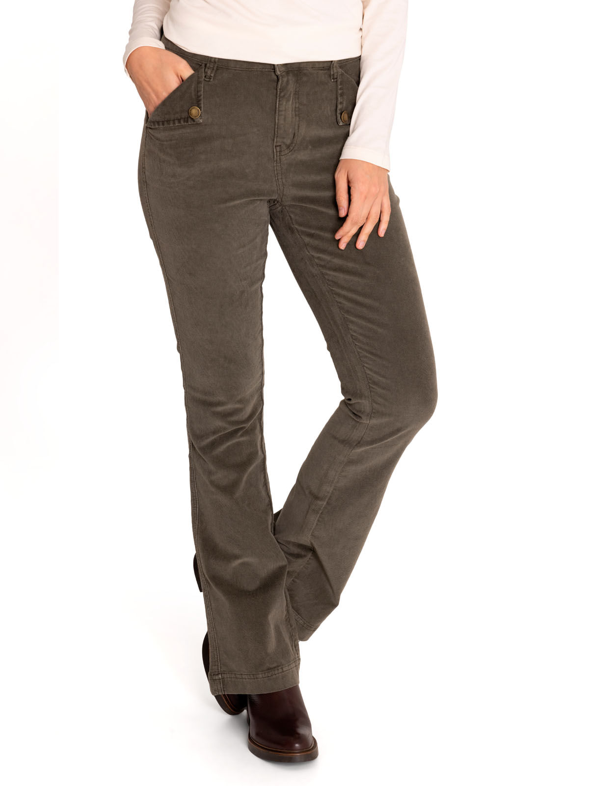 Pantalón Algodón Orgánico Mujer Alicia Beige/Crudo Rockford