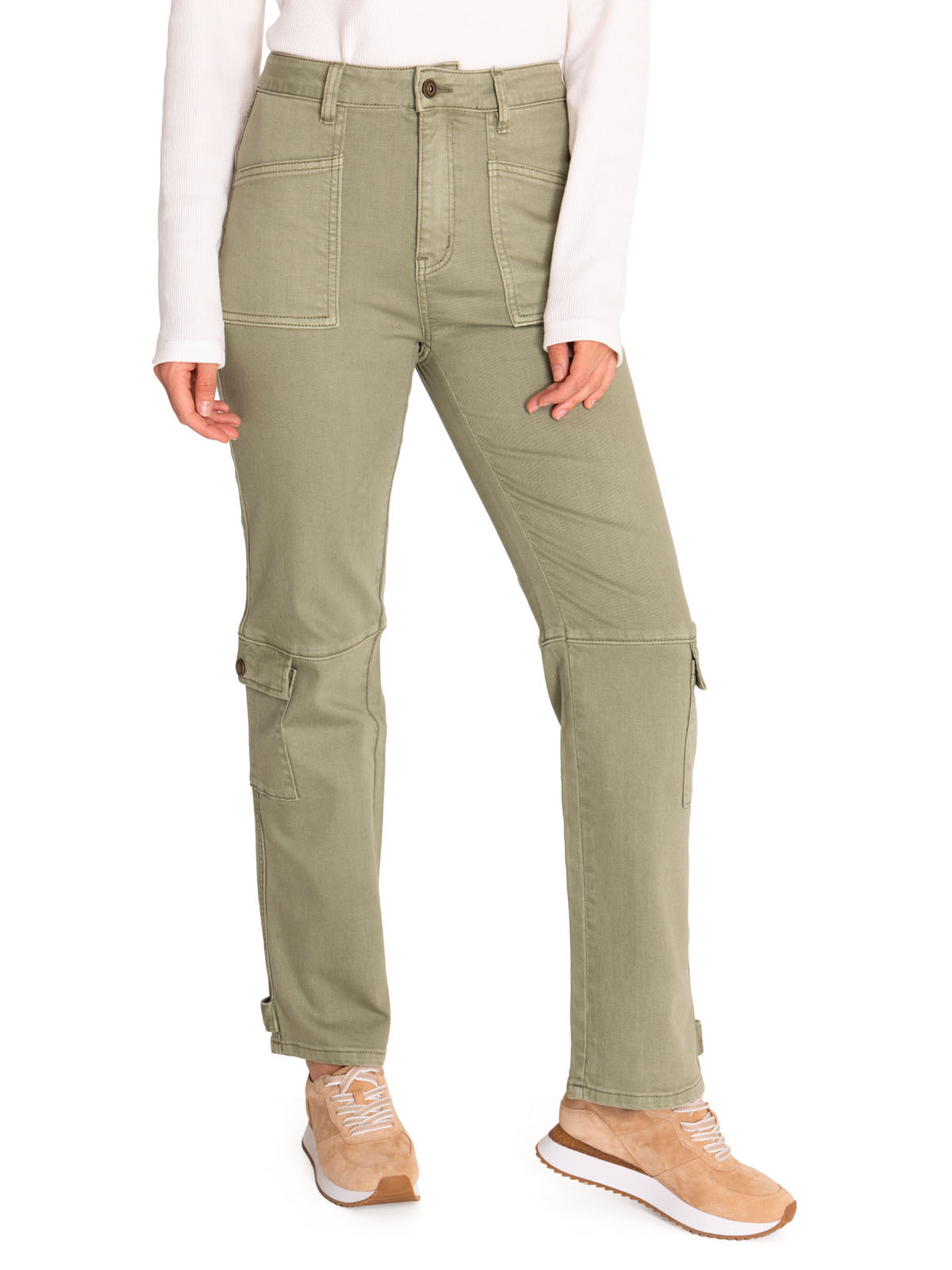 Pantalón Algodón Orgánico Mujer Noa Verde Rockford
