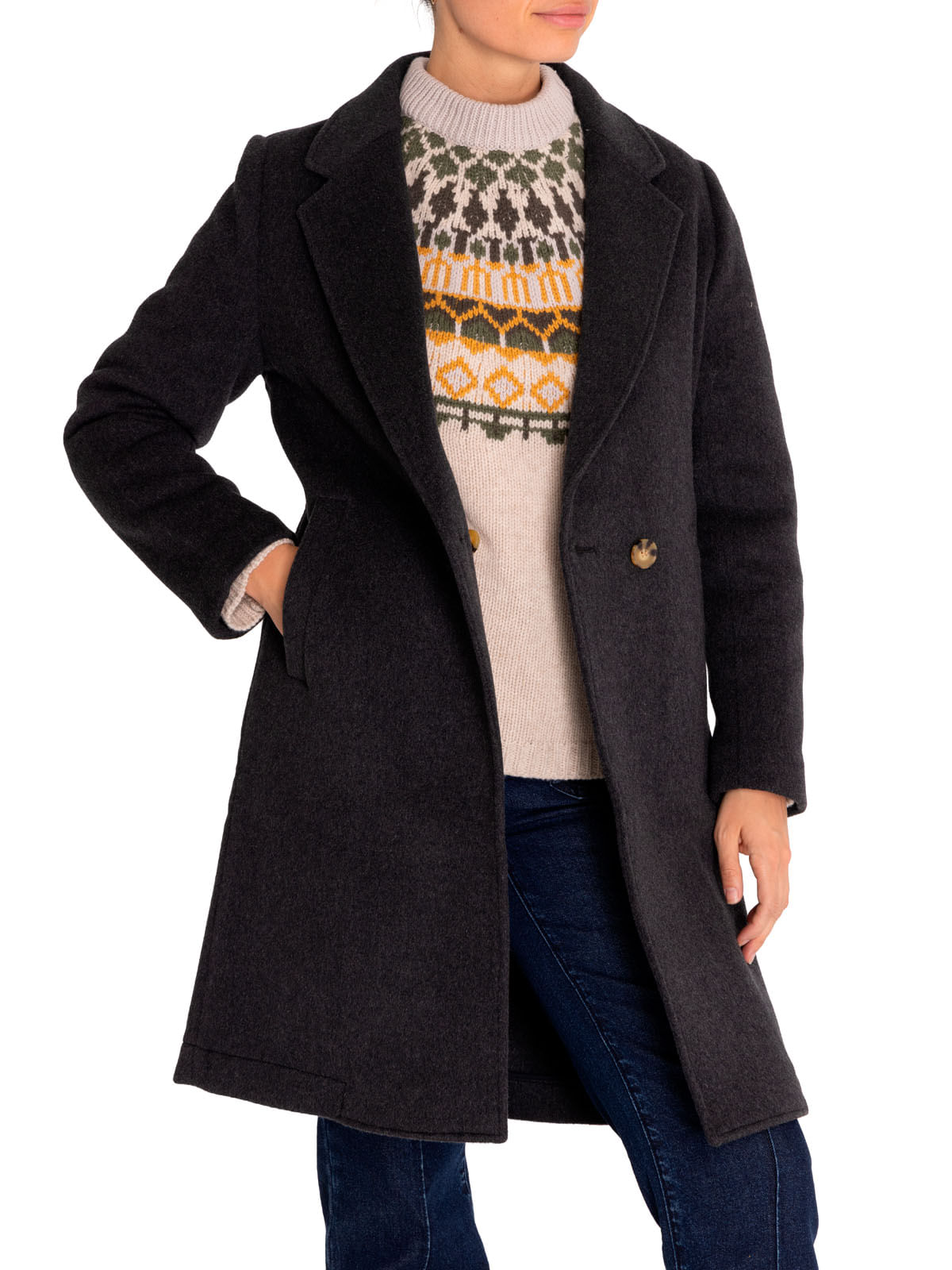 Abrigo Lana Mujer Alma Gris Rockford