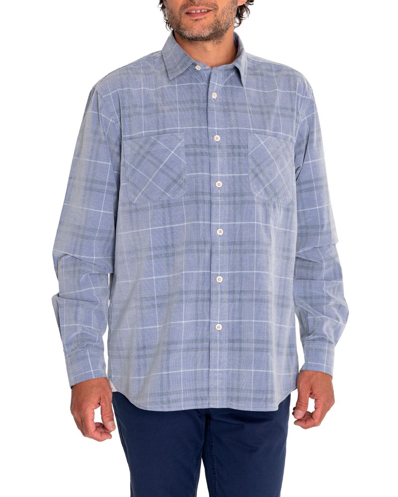 Camisa-Algodon-Organico-Hombre-Tartancord-Azul-Rockford