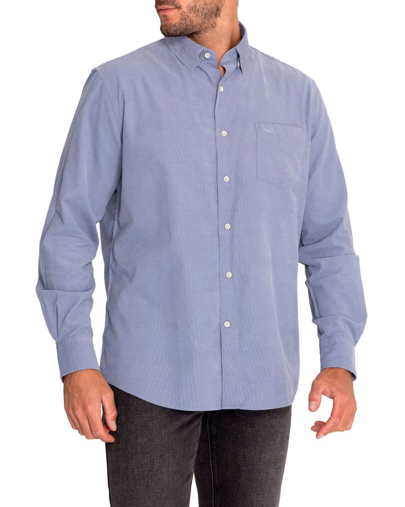 Camisa-Algodon-Organico-Hombre-Corduroy-Azul-Rockford