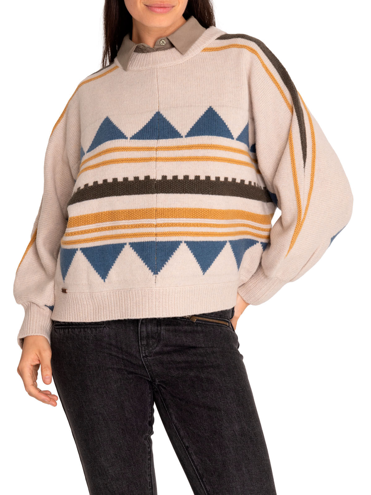 Sweater Lana Mujer Carmin Mostaza Rockford