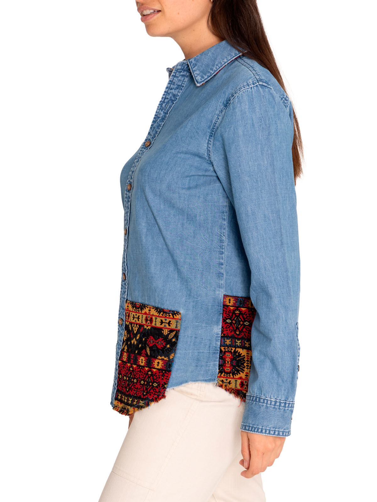 Blusa Algodón Orgánico Mujer Cali Azul Rockford