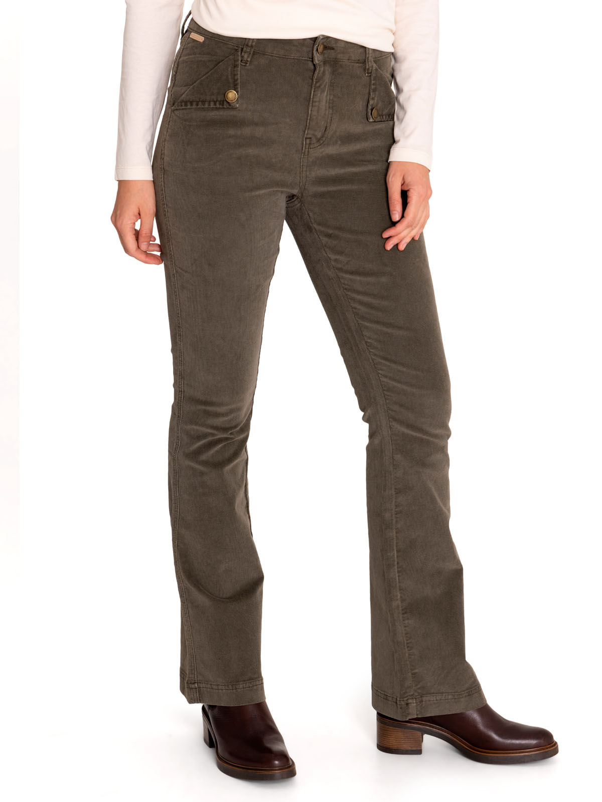 Pantalón Algodón Orgánico Mujer Alicia Beige/Crudo Rockford