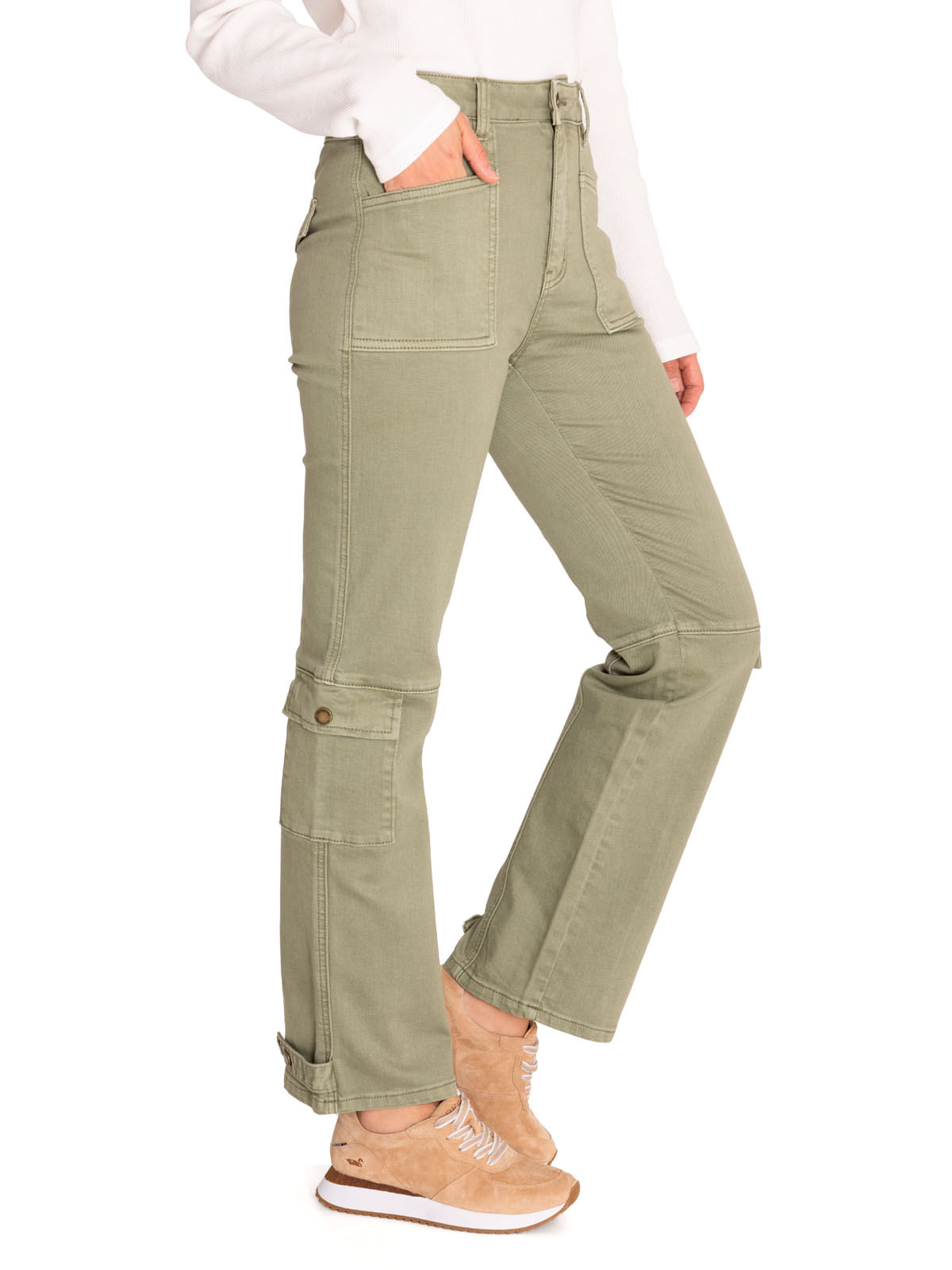 Pantalón Algodón Orgánico Mujer Noa Verde Rockford