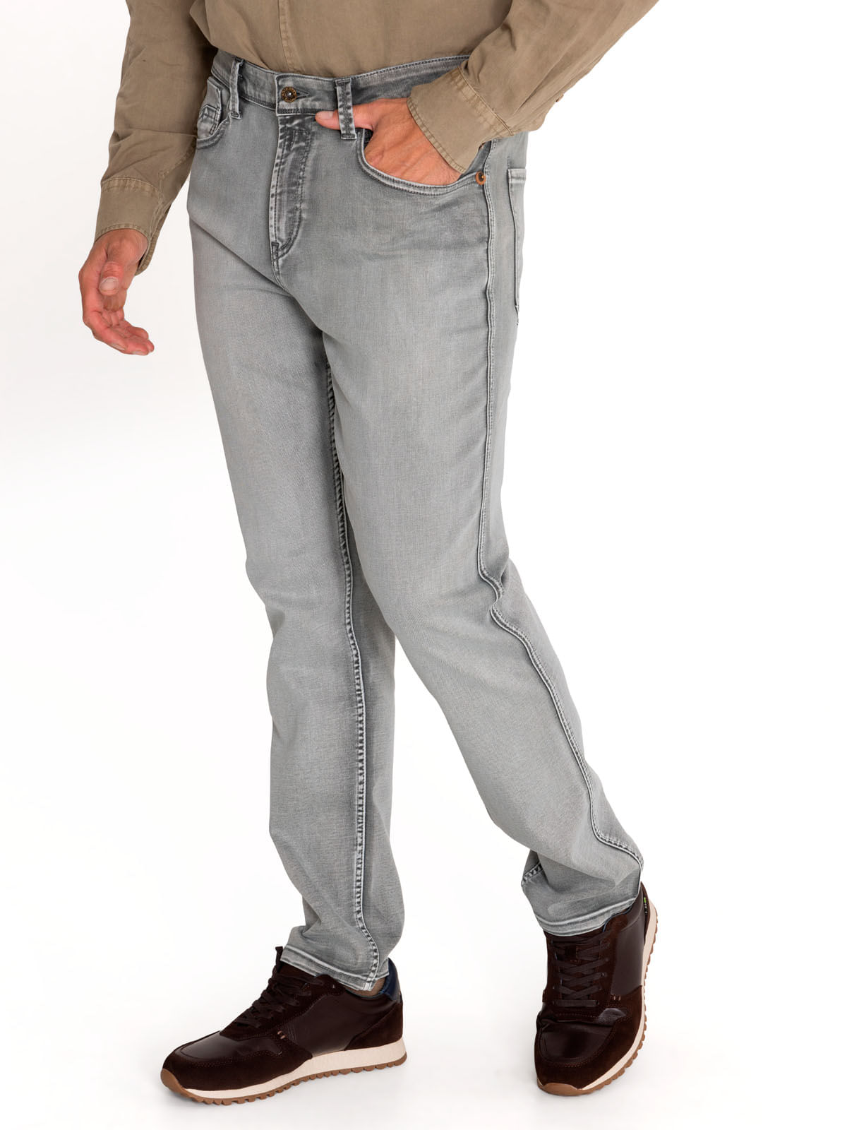 Jeans Natural Flex Hombre Baycolor Gris Rockford