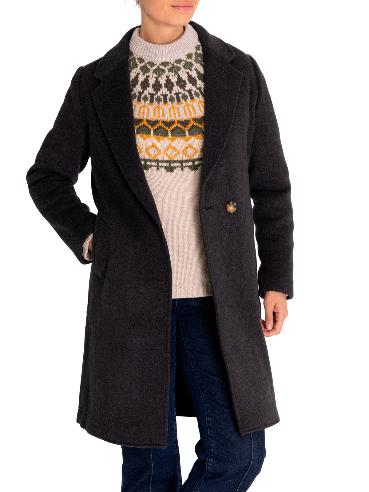 Abrigo Lana Mujer Alma Gris Rockford