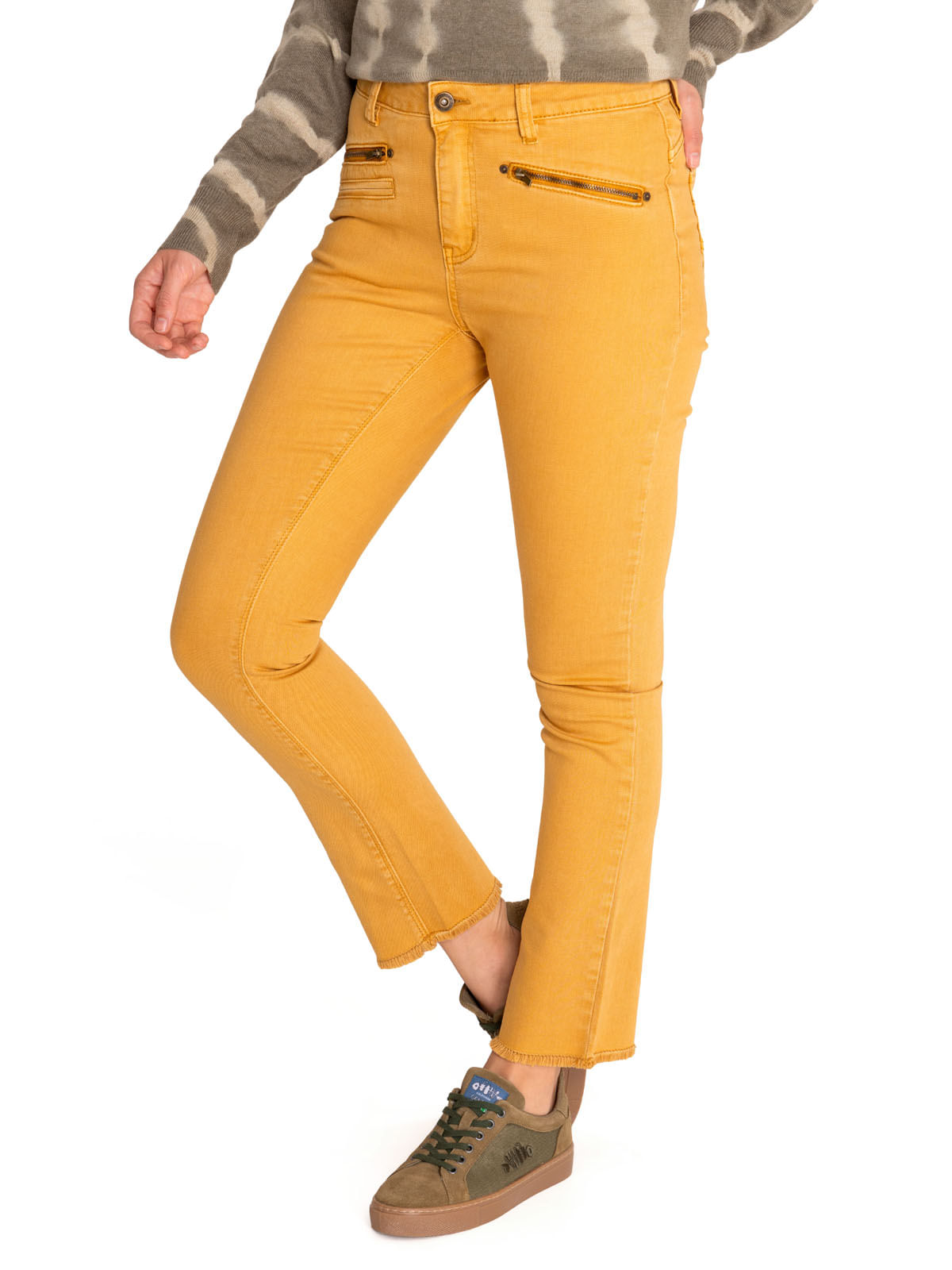 Pantalón Algodón Orgánico Mujer Leman Amarillo Rockford