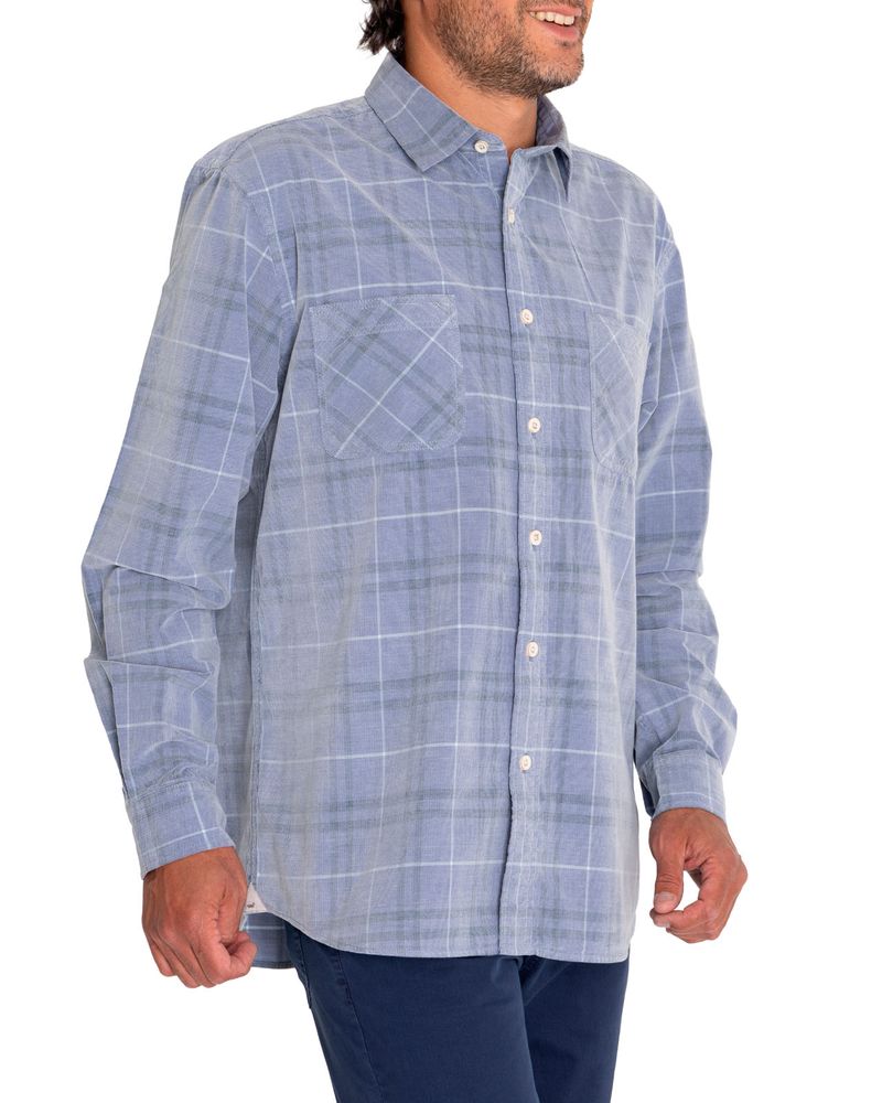 Camisa-Algodon-Organico-Hombre-Tartancord-Azul-Rockford