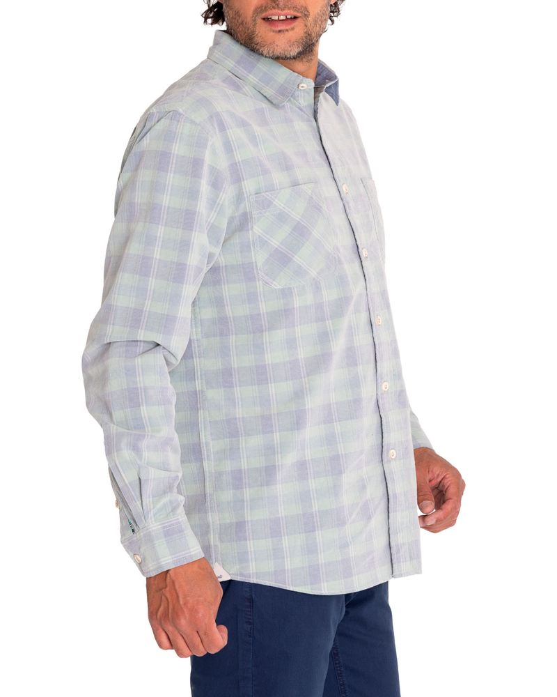 Camisa-Algodon-Organico-Hombre-Tartancord-Verde-Rockford