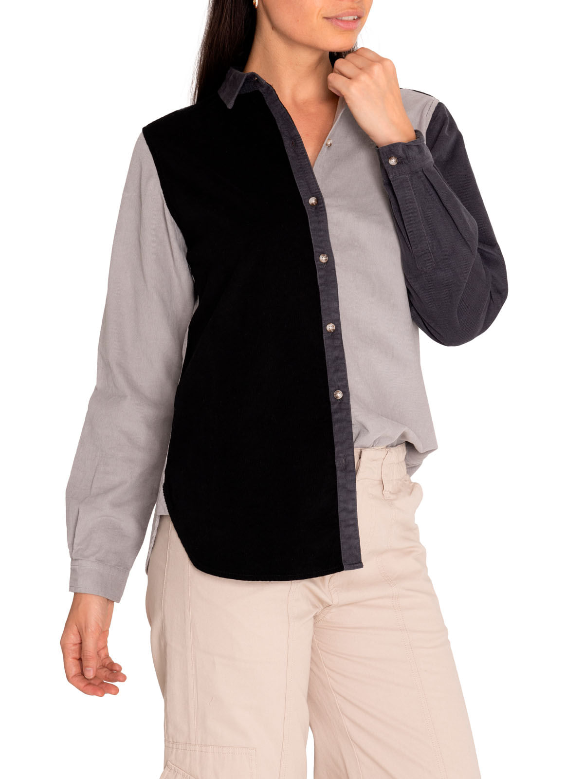 Blusa Algodón Orgánico Mujer Nora Gris Rockford
