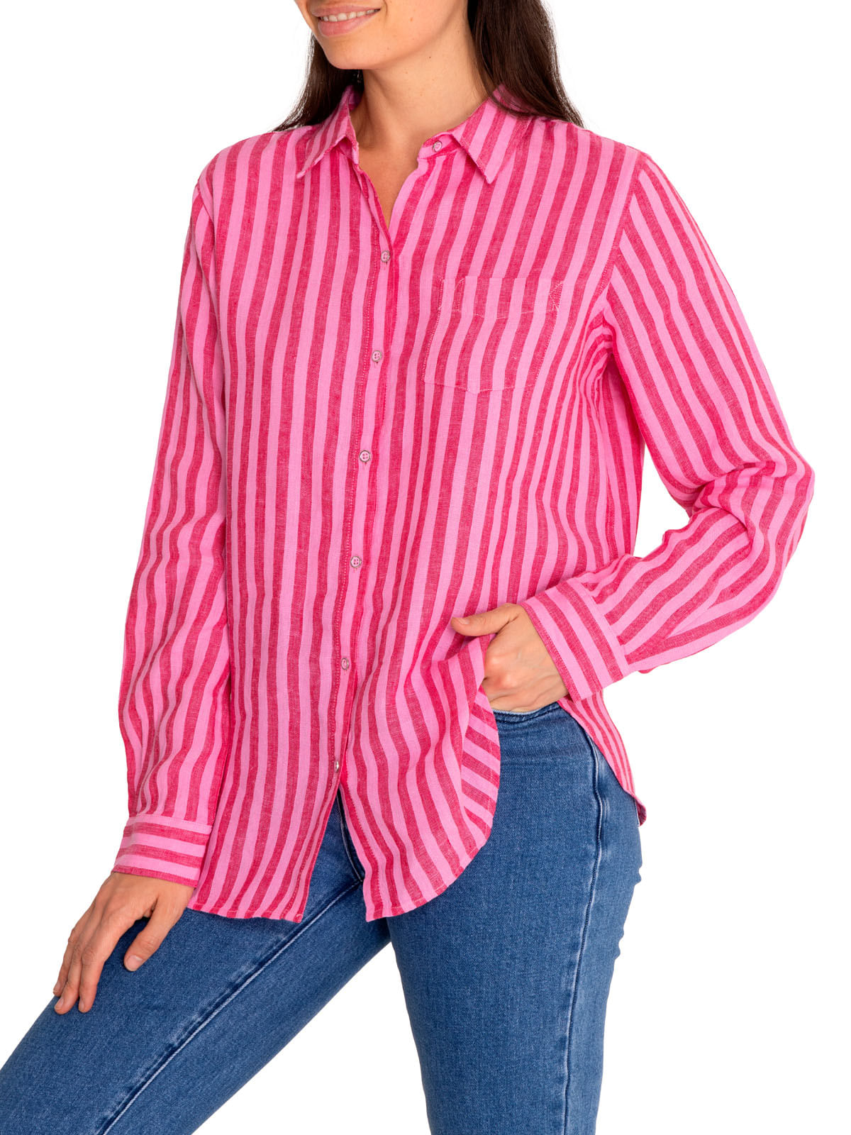 Blusa Lino Orgánico Mujer Lirioline Rosado Rockford