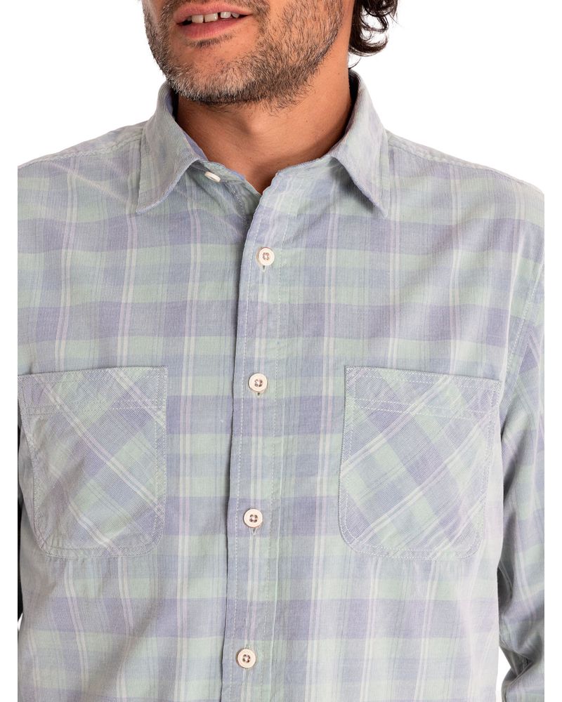 Camisa-Algodon-Organico-Hombre-Tartancord-Verde-Rockford