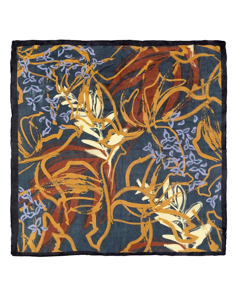 Pañuelo-Seda-Mujer-RKF-Silk-Leaf-MultiColor-Rockford