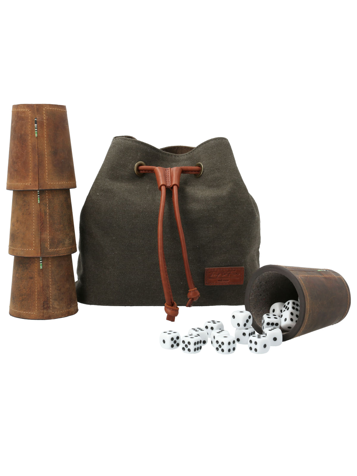 Juego Cuero/Canvas Unisex Set Cachos Café Rockford