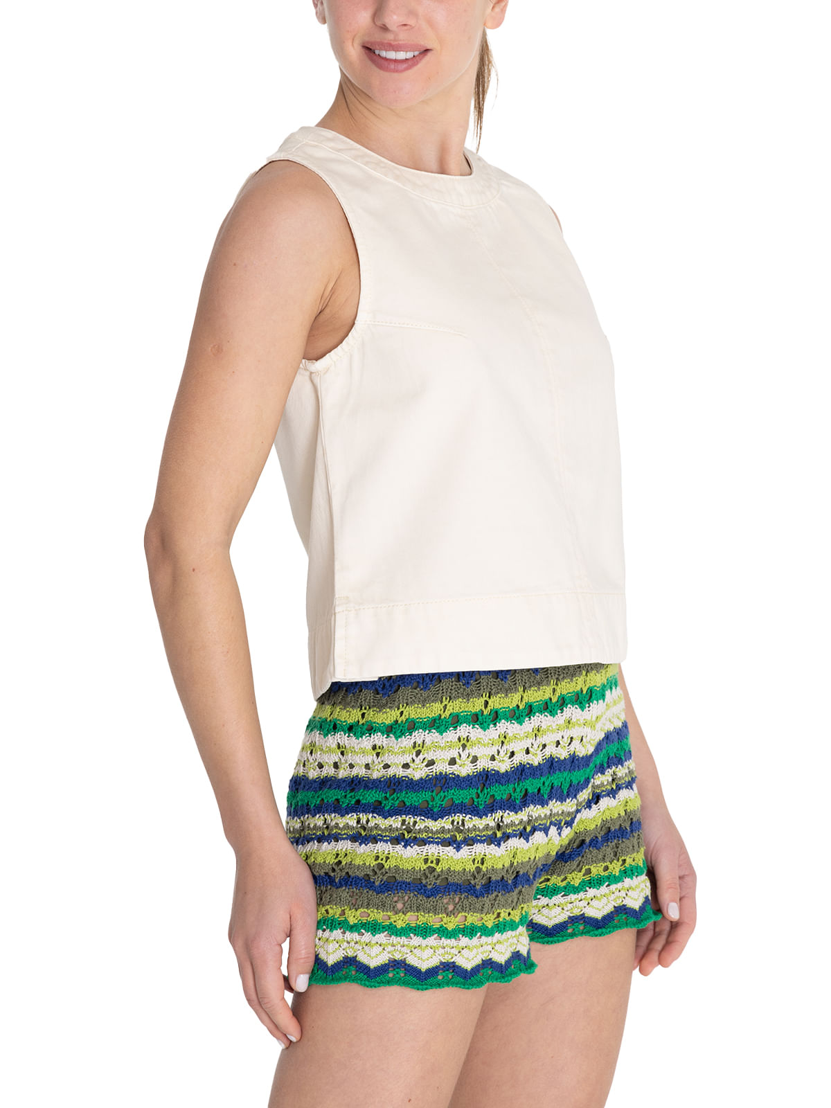 Blusa Algodón Orgánico Mujer Lee Crema Rockford