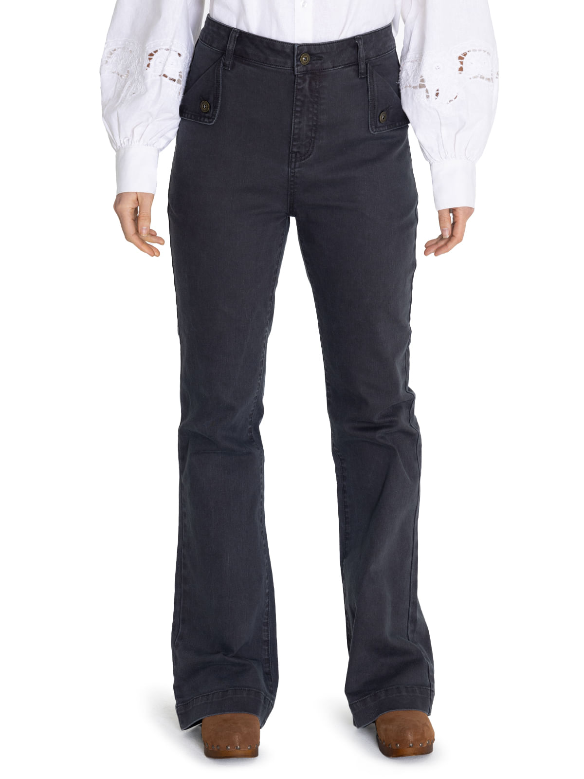 Jeans Algodón Orgánico Mujer Brick Gris Oscuro Rockford