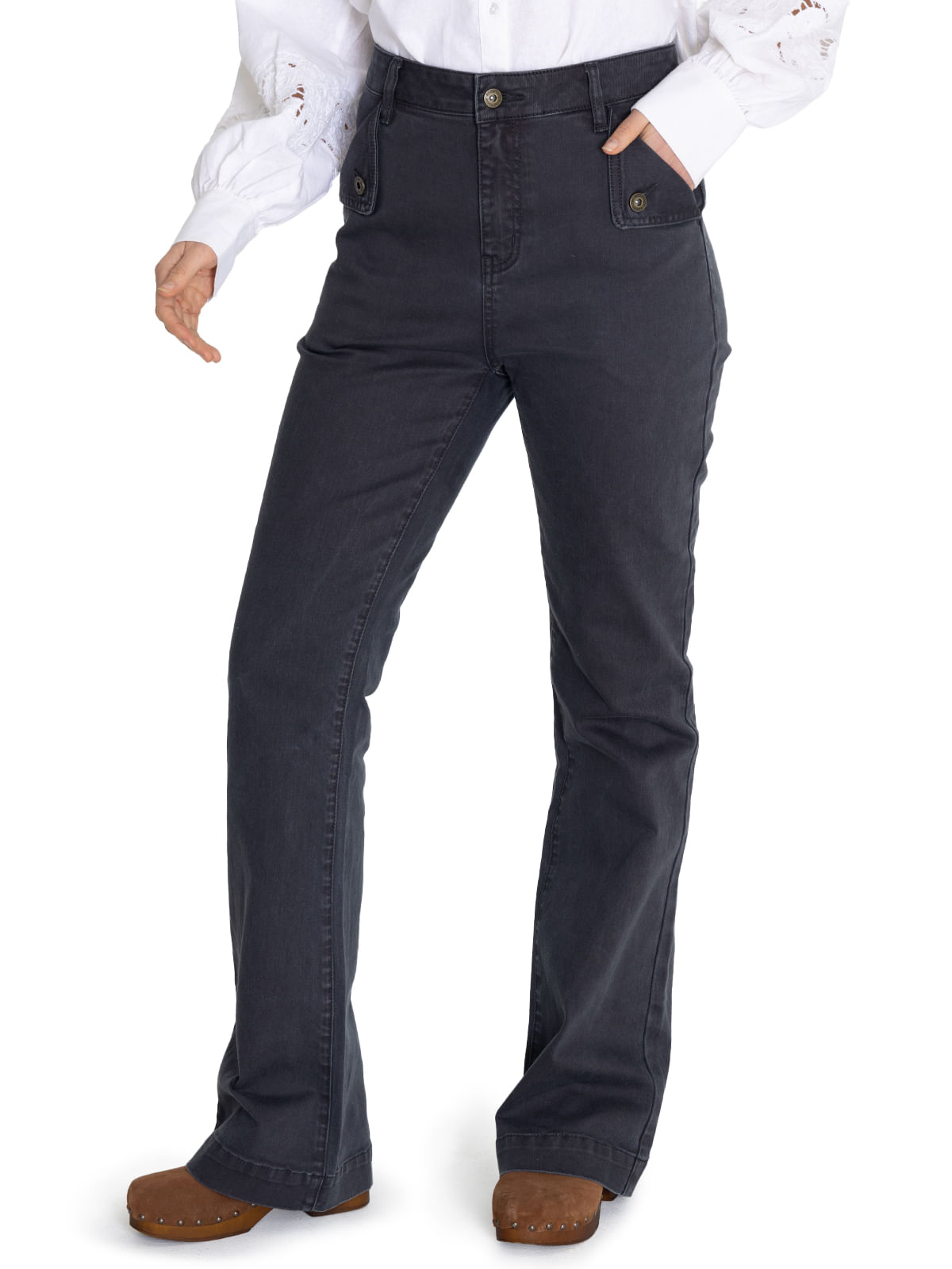 Jeans Algodón Orgánico Mujer Brick Gris Oscuro Rockford