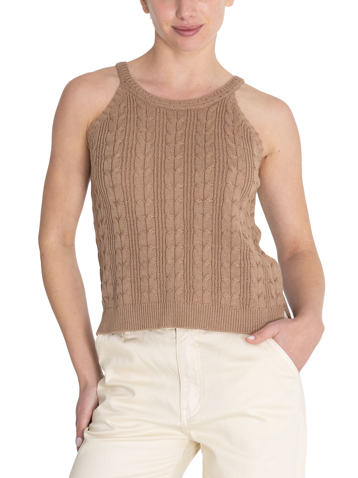 Polera Algodón Orgánico Mujer Samar Café Rockford