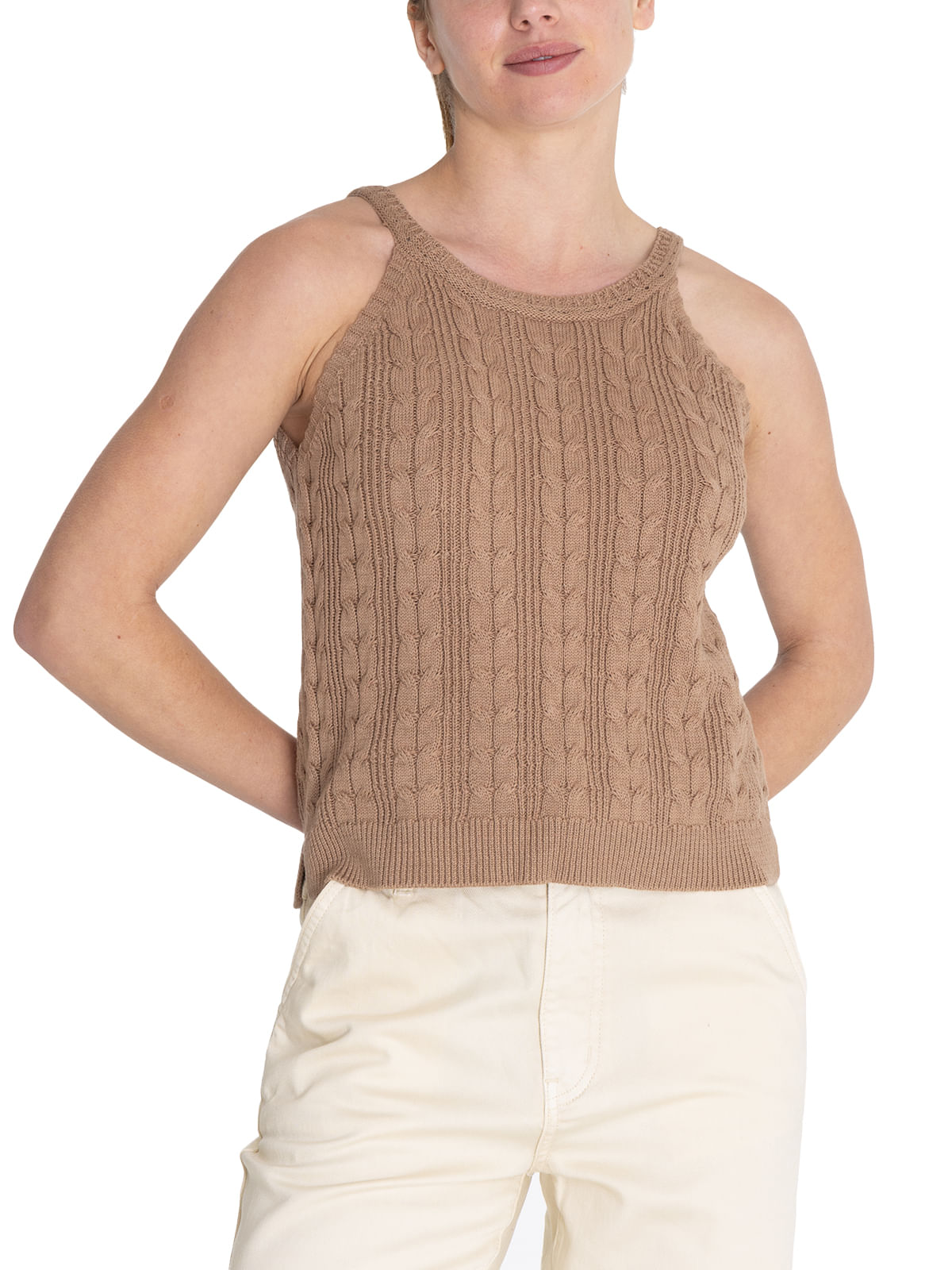 Polera Algodón Orgánico Mujer Samar Café Rockford