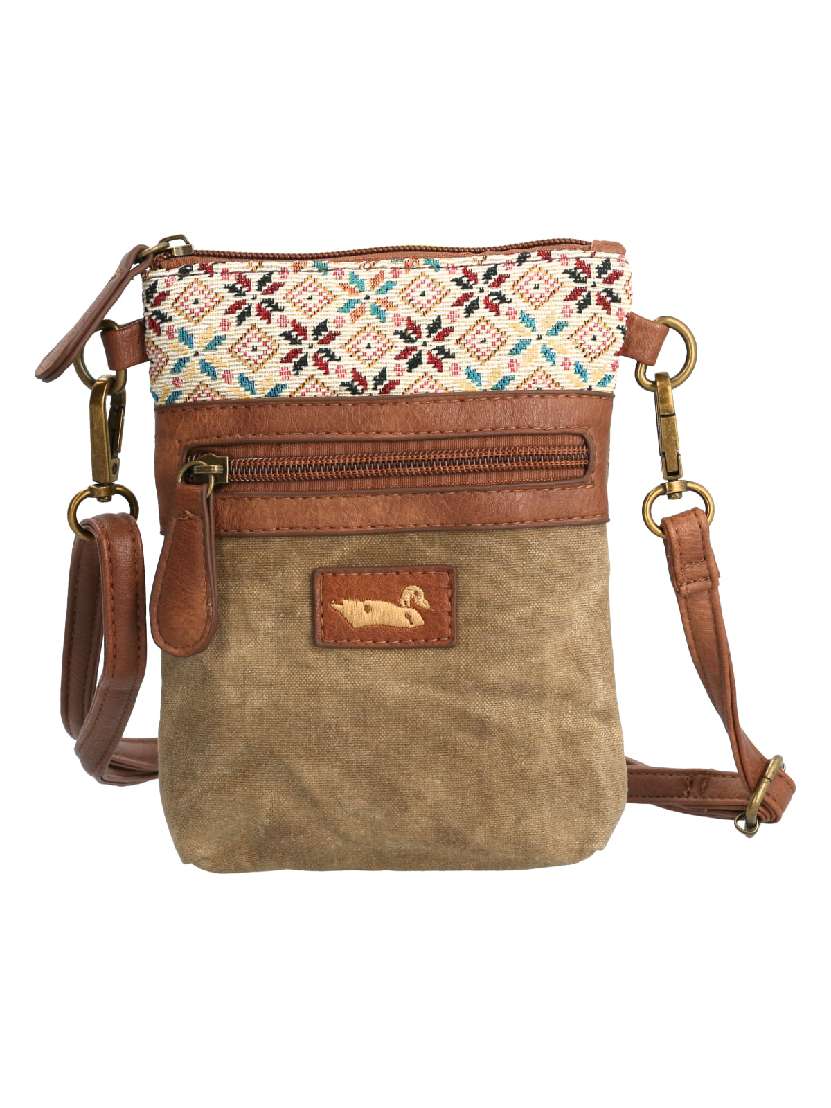 Cartera Textil Mujer Litza Cross Camel Rockford